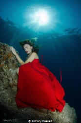Red dress by Samantha B. by Anthony Massart 